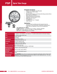Thumbnail of document Data Sheet - PSP High-Volume OEM spiral Tube Press. Gauge
